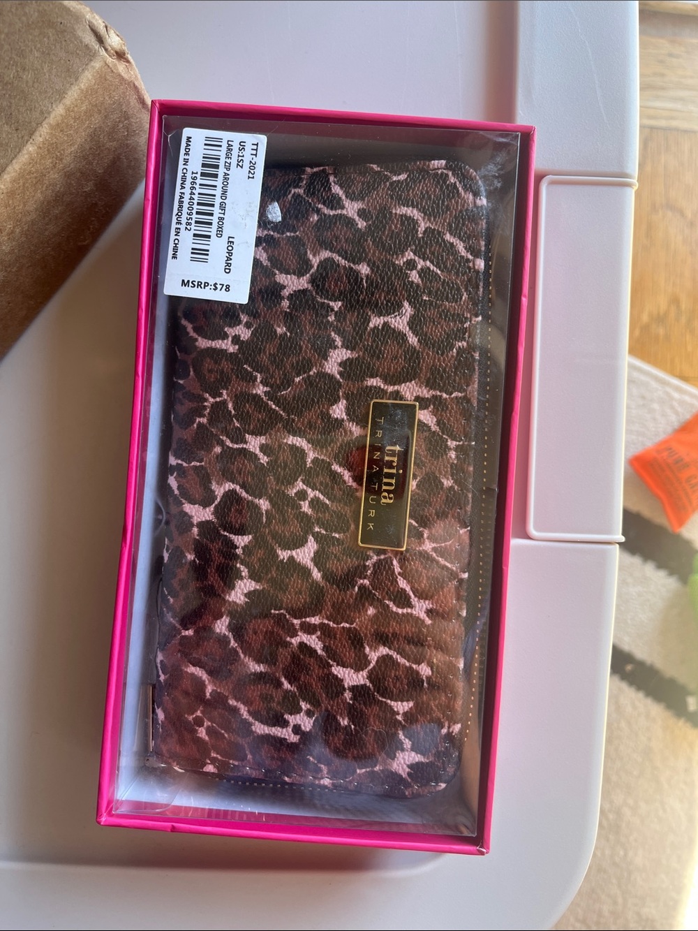 Trina Turk Leopard Print Phone Case in Pink and Brown